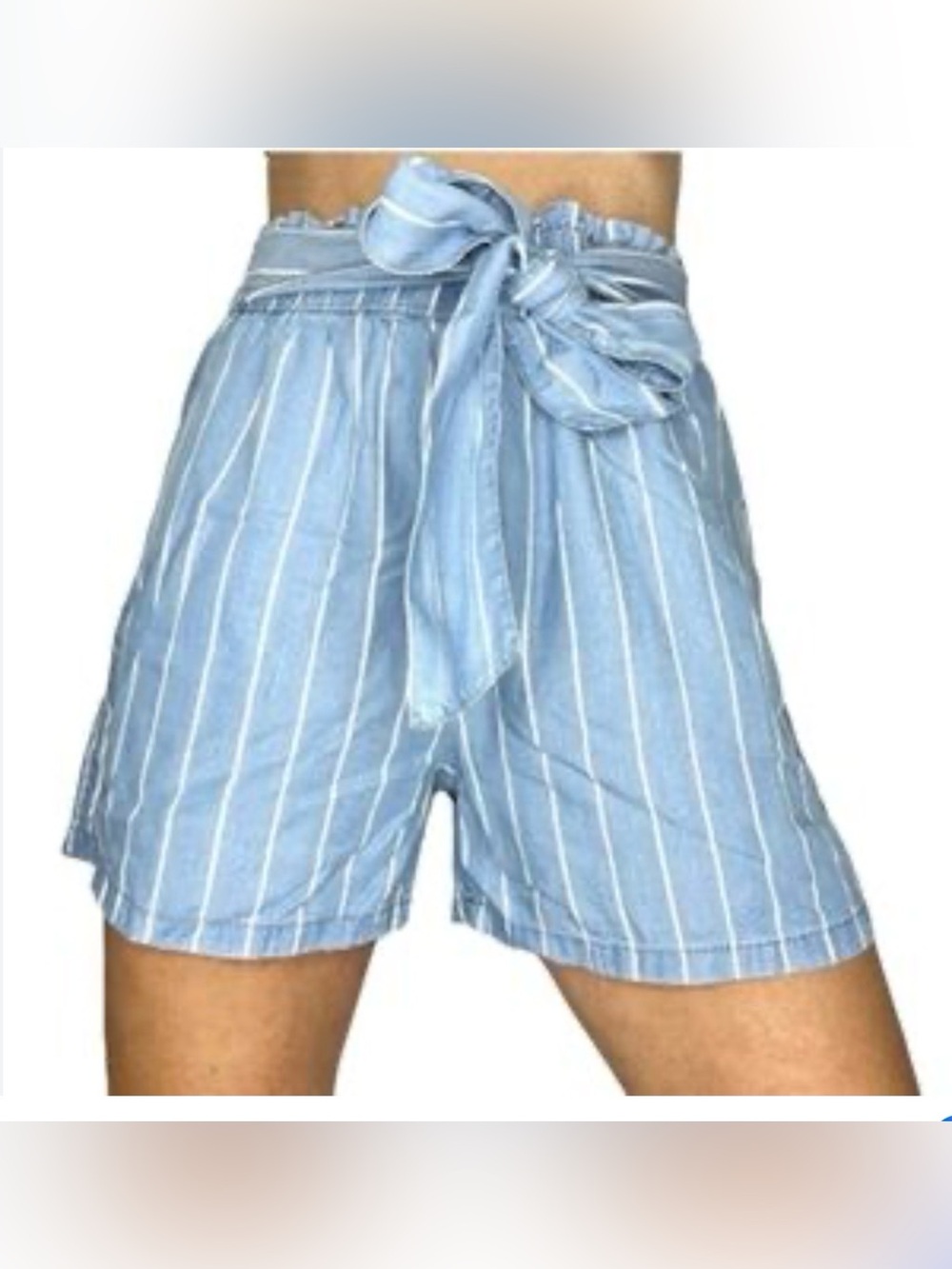 DYNAMITE blue/white paper bag shorts size medium - Picture 2 of 9